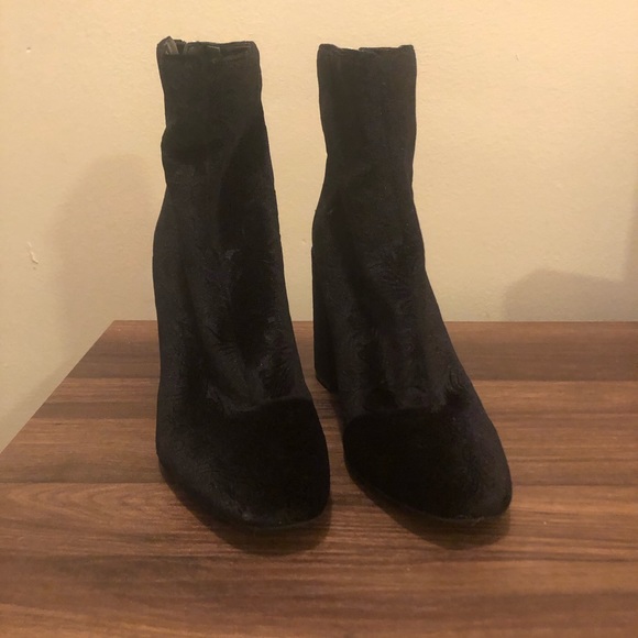 Velvet Heeled Booties - Picture 2 of 5